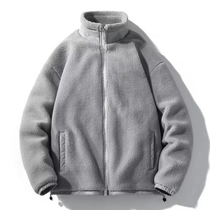 Qualité supérieure enduit doublé Sherpa col montant avant Logo hommes décontracté extérieur automne polaire mode Streetwear veste - Product Image 3