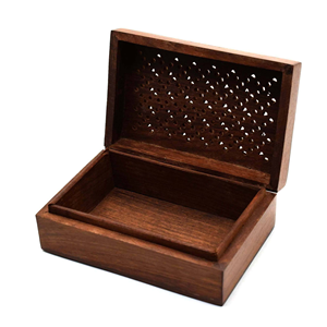 Cajas de Madera de Arte Popular Antiguo, Caja de Almacenamiento Tallada a Mano, Estuche de Madera para Regalos, Patrón Encantador, Almacenamiento Decorativo - Product Image 3