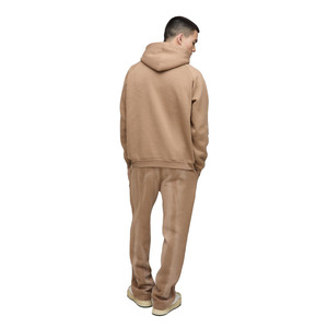 Ensemble de survêtement pour homme en molleton épais, sweat à capuche et pantalon de jogging à jambes larges, brun clair, tissu doux et chaud, streetwear, logo personnalisé OEM prêt - Product Image 2
