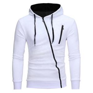 OEM-Sudadera con capucha personalizada para hombre, de alta calidad y bajo precio, 100% algodón, con cremallera grande, color blanco - Product Image 1