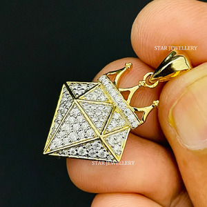 จี้ทรงเพชรธรรมชาติสีทองแท้10K พร้อมเครื่องประดับชั้นดี - Product Image 2