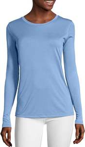 Camiseta Deportiva de Manga Larga para Mujer, Cuello Redondo, Secado Rápido, Ajuste Delgado, Transpirable, para Entrenamiento Atlético, Gimnasio, Fitness - Product Image 3