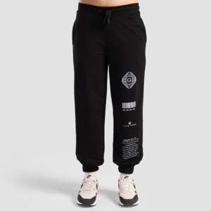 Pantalon de jogging GAI Pulse pour homme 100 % coton, noir, en molleton bouclette, coupe ample, style sportif, taille basse, tailles XL et 6XL - Product Image 3