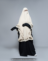 Khimar long à volants de style modeste pour femmes musulmanes, en polyester respirant, fait main, couleur unie, séchage rapide, léger et ample
