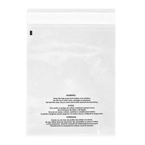 Sacs en poly transparents Hanpak 6*9 auto-scellants 1,5 mil avec avertissement de suffocation, sacs d'emballage de chemise en plastique de qualité du Vietnam OEM ODM - Product Image 1