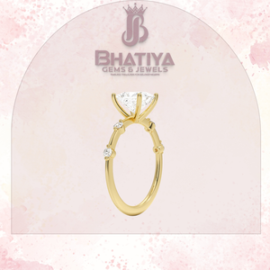 Bague en diamant Moissanite de haute qualité en gros 925 en argent sterling plaqué or bague de fiançailles de mariage fournisseur de bijoux - Product Image 2