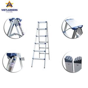 Échelle pliante moderne en forme de A 2x6 marches en aluminium Design industriel conforme à la norme EN131 pour usage domestique intérieur/extérieur - Product Image 3