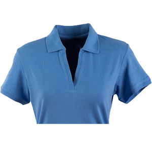 Chemise personnalisée pour femme 100 % coton tricoté style anglais à manches courtes avec logo gaufré sur le devant, écologique et respirante 200g/240g - Product Image 4