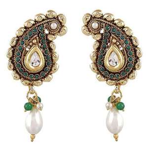 Pendientes colgantes chapados en oro antiguo Kriaa 1301814 con joyería colgante fina de piedra austriaca - Product Image 1