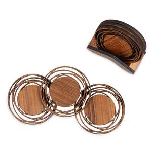 Vente chaude nouvelle Collection sous-verres en bois carrés plateaux de service polyvalents pour chambres d'hôtel bureaux maison cuisine à la main inde - Product Image 6