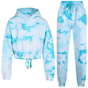 ชุดเสื้อฮู้ดขนแกะมัดย้อมใช้ได้ทั้งชายและหญิงทันสมัยผ้าคอตต้อนแห้งเร็ว100% กำหนดโลโก้ได้ตามต้องการมี OEM/ODM สำหรับผู้ชายและผู้หญิง - Product Image 1