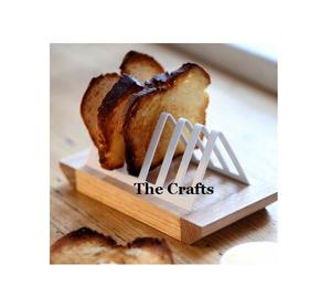 ที่ใส่ขนมปังปิ้งอาหารเช้าแบบเหล็กดีไซน์ดีที่สุดที่ใส่ขนมปังปิ้งสีขาวทำจากไม้และเป็นไม้สำหรับเครื่องครัวในบ้าน - Product Image 1