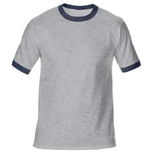 100% algodón manga corta dos tonos color bordado Ringer Tee hombres ropa - Product Image 6