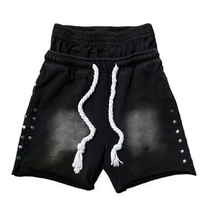 High Quality <b>Men's</b> Summer Casual <b>Shorts</b> Double Waist Design Solid 100% Cotton Anti-UV Breathable Eco-Friendly Custom Fashion - Product Image 1