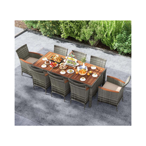 Conjuntos de comedor OEM al por mayor diseño personalizado muebles de exterior de ratán juego de comedor de mimbre 8 plazas mayorista Phu Linh - Product Image 2