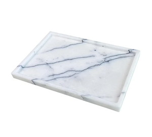 Bandeja de servicio de mármol Sostenible 3 piezas Mango de latón Diferentes colores de piedra Bandeja de mármol más nueva para el hogar - Product Image 3