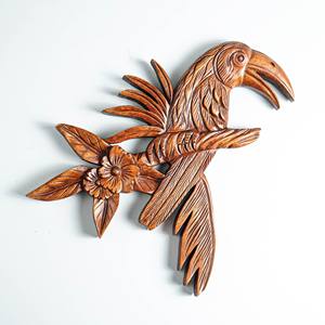 Beau disque de sculpture sur bois meilleure vente d'articles de décoration intérieure en bois pièce d'exposition pour la décoration murale - Product Image 5