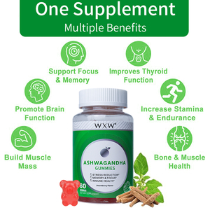 Gummies à l'ashwagandha WXW Stock, stimulent l'humeur et l'énergie, extrait de racine d'ashwagandha, supplément de vitamine D, gummies à l'ashwagandha - Product Image 4