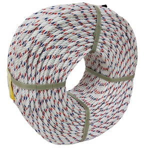 เชือกตกปลา PP ขนาด7มม. * 4S * 220ม. สีแดงขาวน้ำเงิน44.80KGS ความแข็งแรงสูงสำหรับบรรจุภัณฑ์เพื่อการเกษตร8ชิ้น/ถุง - Product Image 1