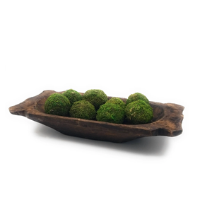 ชามไม้ทรงยาวสำหรับตกแต่งผลไม้ทำด้วยมือชามแป้งสำหรับทำเทียนสีน้ำตาลเข้ม - Product Image 1