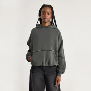 เสื้อลำลองทรงหลวมมีฮู้ดโอเวอร์ไซส์สำหรับผู้หญิง, เสื้อลำลองเสื้อสเวตเตอร์เนื้อผ้าฝ้าย100% โลโก้ระบายอากาศได้ดีดีไซน์ใหม่สำหรับฤดูหนาว - Product Image 2