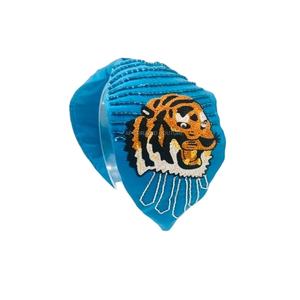 ที่คาดผมสไตล์ผ้าโพกศีรษะลูกปัดแก้วทำด้วยมือพร้อมเสือที่สมจริงทันสมัยออกแบบตามสั่ง - Product Image 1