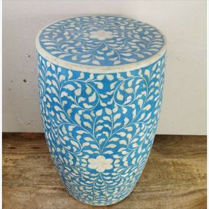 Mesita de noche con incrustaciones de hueso azul Floral moderno hecho a mano de la mejor calidad, muebles de sala de estar de calidad para el hogar y el Hotel - Product Image 3