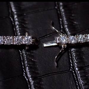 Luxury Iced Out Moissanite <b>Tennis</b> Chain <b>Necklace</b> Hip Hop Rhodium Plated Orthodox Party Gift Jewelry - Product Image 2