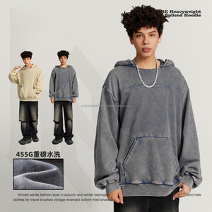 455G Custom Embroidered Screen Puff Printing Plain Sweatshirts Sublimated Blank Custom Logo <b>Men's</b> Hoodies & Sweatshirts - Product Image 3