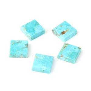 Haute qualité 12mm carré Arizona Turquoise Cabochon naturel lisse pierre précieuse en vrac pour la fabrication de bijoux dos plat paume souci gonflé - Product Image 2