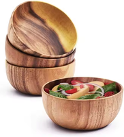 Grand bol en bois biodégradable et écologique fait à la main pour la maison, la cuisine, la table à manger, pour servir des fruits, des légumes, des soupes