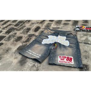 Distress Patch <b>Work</b> Custom Made OEM Wholesale Fashion Streetwear Denim Jorts Embroidery Patch Rhinestone Embellished Design - Product Image 3