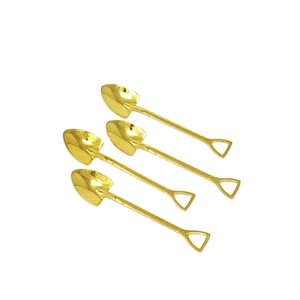 Cuillère fourchette à dessert en laiton design avec poignée Cuillères à dessert Accessoires de restaurant prix bon marché avec emballage - Product Image 3