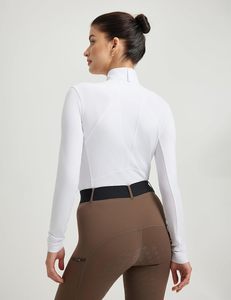 Chemises de spectacle équestre pour femmes UPF50 Hauts d'équitation à manches longues avec panneaux en maille de refroidissement - Product Image 3