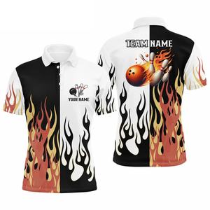 Polo con patrón de esqueleto de bolos para hombre, estampado 3D personalizado, manga corta, camisetas informales de verano con botones de calle, camisetas con solapa - Product Image 4