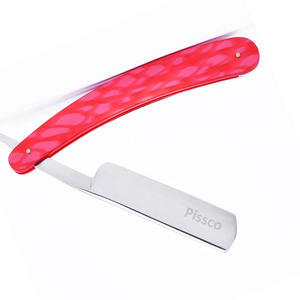 Rasoir droit de haute qualité en acier inoxydable, couteau de rasage pliable avec lame droite, rasoir de barbier, logo personnalisé, rasoir Pissco - Product Image 5