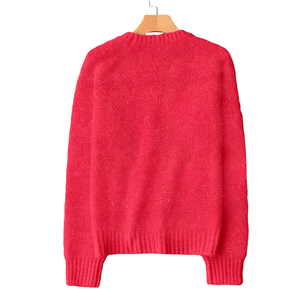 Pull en mohair doux pour femme, col rond, manches longues, coupe ample, chaud, décontracté, léger, en laine duveteuse, pour l'hiver - Product Image 2