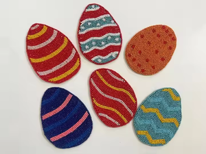 Sous-verres à broderie multi-perles de forme ronde en gros fabriqués à la main \ caboteur de perles de verre - Product Image 4