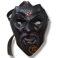 Masque Cosplay en métal inspiré de God of War imprimé UV et nickelé noir pour jeux vidéo ou personnages de films