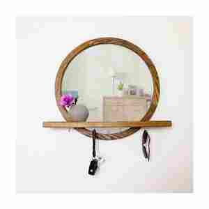 High In Demand With Reasonable Price Handmade <b>Mirror</b> Hair Salon <b>Round</b> <b>Wooden</b> Frame Manufacturer From India With Export Quality - Product Image 3