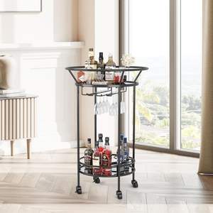 Foldable Design Metal Serving <b>Trolley</b> With Compact <b>Storage</b> Perfect For Catering Outdoor Events And House Parties - Product Image 6