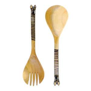 Ensemble de couverts à salade cuillère et fourchette en plaqué or décor de table de mariage vaisselle en résine ensemble de couverts à long manche rond - Product Image 6