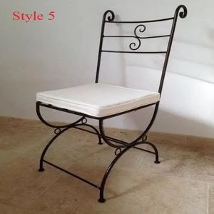 Chaises en fer forgé marocaines faites à la main, sièges de luxe en fer forgé pour l'extérieur et l'intérieur, pour jardin, patio, café, hôtel, fer forgé sur mesure - Product Image 3