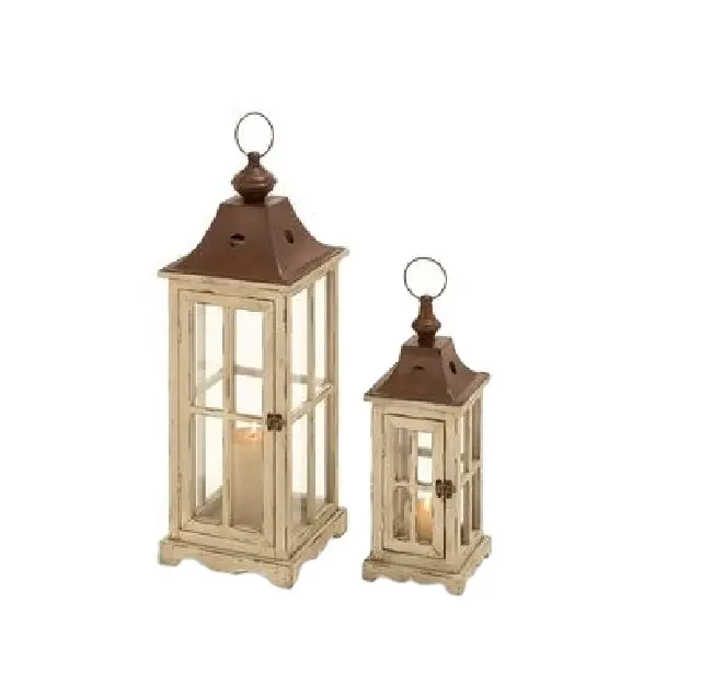 Lanterne in legno di Design personalizzato Decorative personalizza lanterna in legno portacandele rustici in legno naturale per lanterne Decorative per la casa
