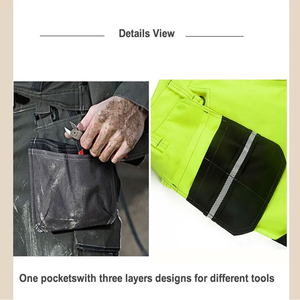 La mejor venta de outlet, pantalones de seguridad para el trabajo para hombres con botón Fly, tallas y colores personalizados, ropa de trabajo de moda de bajo precio, transpirable - Product Image 5