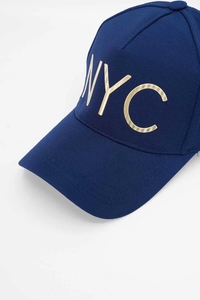 Logotipo personalizado NewYork City Unisex Bordado 3D Hebilla de metal ajustable Poliéster/Lona de algodón Azul marino Todas las estaciones Gorra unisex - Product Image 3