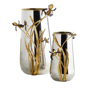 Jarrones de flores Jarrones de metal Acabado dorado de lujo Moderno Venta caliente Florero de moda para el uso de la decoración del hogar - Product Image 2