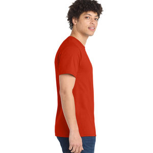 T-shirt en coton uni pour homme, col rond classique, manches courtes, doux, respirant, décontracté, pour tous les jours et en gros - Product Image 4