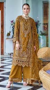 Nuevo vestido de organza con bordado pesado, traje de algodón Salwar Kameez para ocasiones formales de boda - Product Image 3