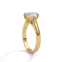 Bague de fiançailles de luxe en or jaune massif 10K/14K/18K avec diamant ovale cultivé en laboratoire certifié IGI pour femmes